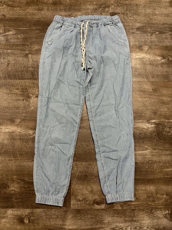 aerie Pants - Aerie 100% Cotton Blue & White Striped Joggers Size Small